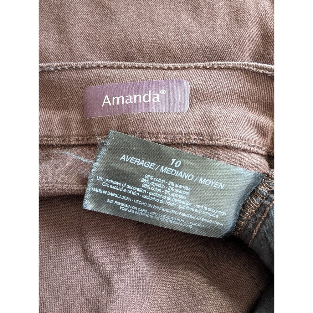 Gloria Vanderbilt Amanda Jeans Womens 10 Brown High Rise Tapered Stretch Denim - Picture 5 of 9